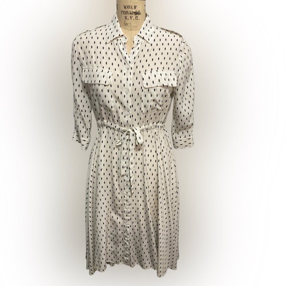 Lilysilk 100% Silk Shirt Dress w/Drawstring Waist Size Small